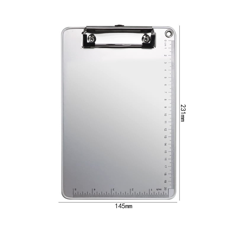 Chris.W A5 Recycled Aluminum Clipboard with Low Profile Clip and Hanging Hole - Cm & Inch Dual Scales Stationery(6''x 9'') - Image 3